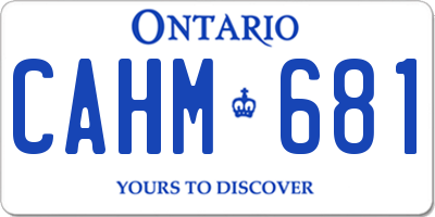 ON license plate CAHM681
