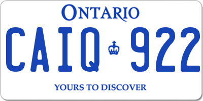ON license plate CAIQ922