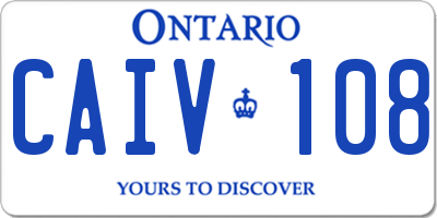 ON license plate CAIV108