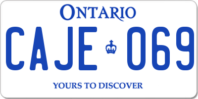 ON license plate CAJE069