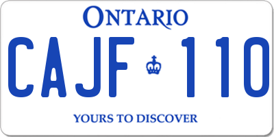 ON license plate CAJF110