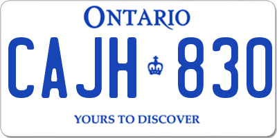 ON license plate CAJH830