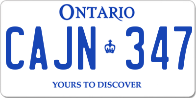 ON license plate CAJN347