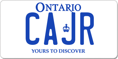 ON license plate CAJR