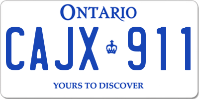 ON license plate CAJX911