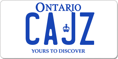 ON license plate CAJZ