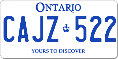 ON license plate CAJZ522
