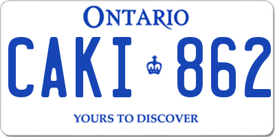 ON license plate CAKI862