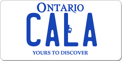 ON license plate CALA