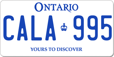 ON license plate CALA995