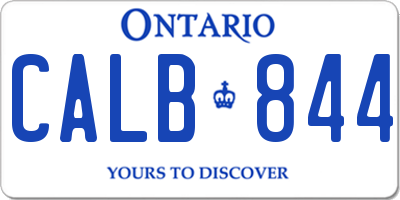 ON license plate CALB844