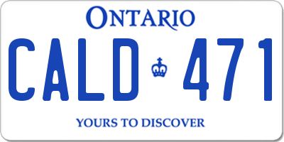 ON license plate CALD471