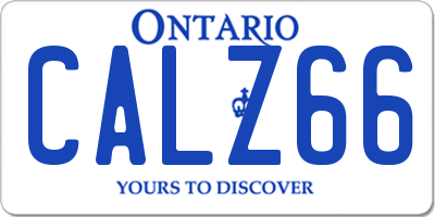 ON license plate CALZ66