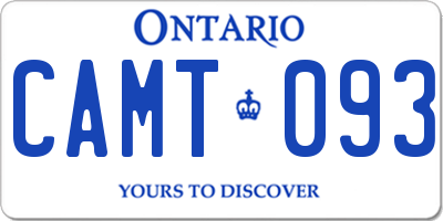 ON license plate CAMT093