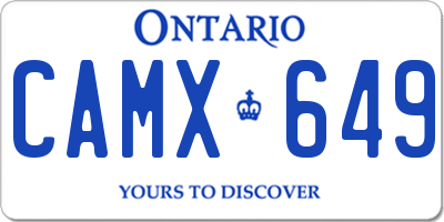 ON license plate CAMX649