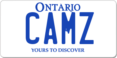 ON license plate CAMZ