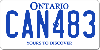 ON license plate CAN483