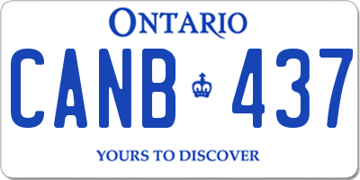 ON license plate CANB437