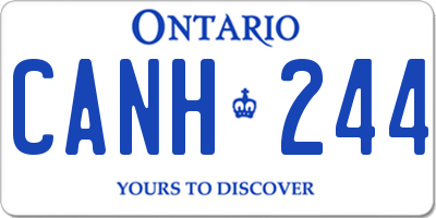 ON license plate CANH244