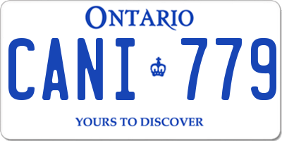 ON license plate CANI779