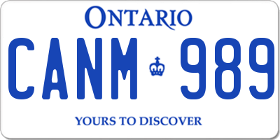 ON license plate CANM989