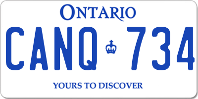 ON license plate CANQ734