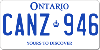 ON license plate CANZ946