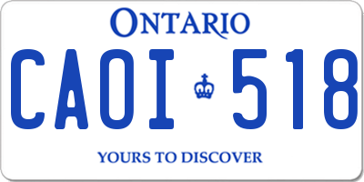 ON license plate CAOI518