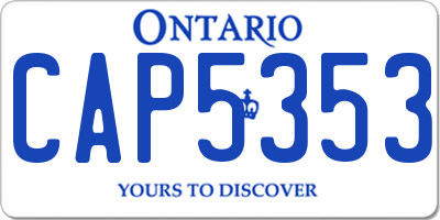 ON license plate CAP5353