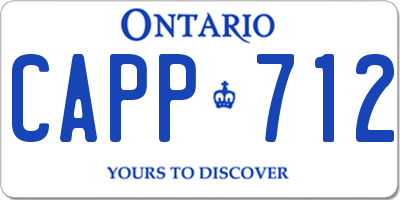 ON license plate CAPP712