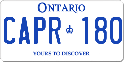 ON license plate CAPR180