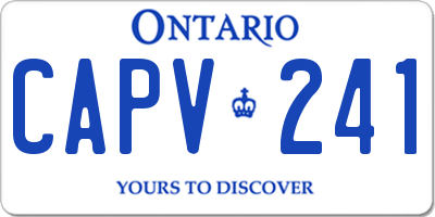 ON license plate CAPV241