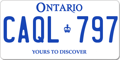 ON license plate CAQL797