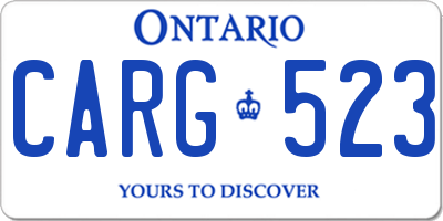 ON license plate CARG523