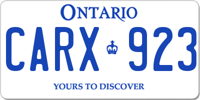 ON license plate CARX923