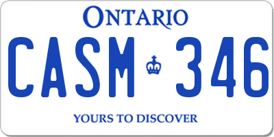 ON license plate CASM346