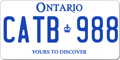 ON license plate CATB988