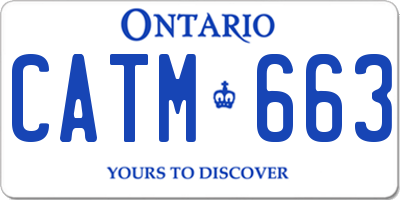 ON license plate CATM663