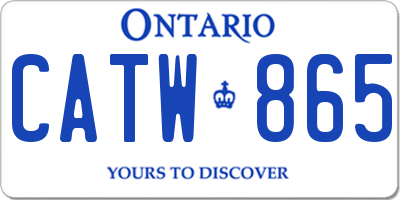 ON license plate CATW865