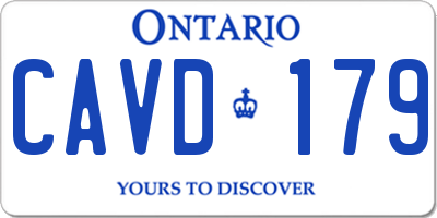 ON license plate CAVD179