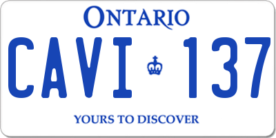 ON license plate CAVI137