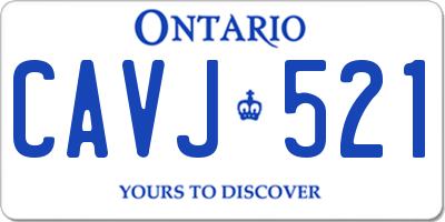 ON license plate CAVJ521