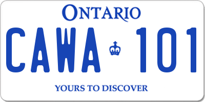 ON license plate CAWA101