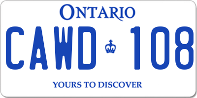 ON license plate CAWD108