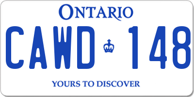 ON license plate CAWD148