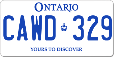 ON license plate CAWD329