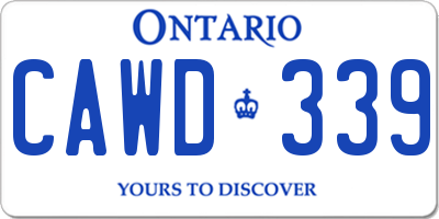 ON license plate CAWD339