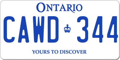 ON license plate CAWD344