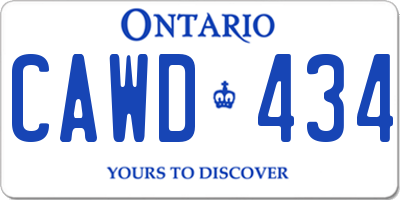ON license plate CAWD434