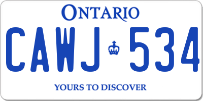 ON license plate CAWJ534